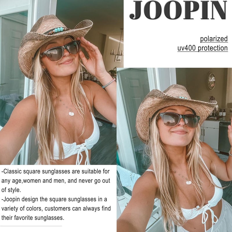 Joopin نظارات شمسية مربعة مستقطبة حماية من الأشعة فوق البنفسجية نظارات شمسية عصرية مصممة للرجال والنساء - Image 2